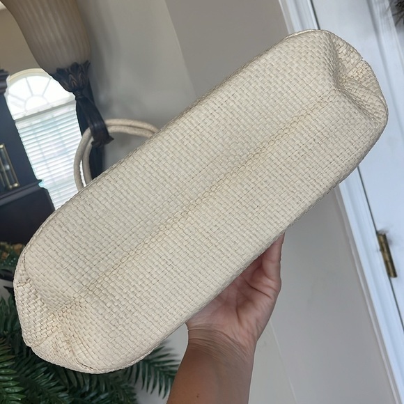 Brand New Capelli Straw Shoulder Bag Sequined Pink Heart Tote Snap Close Natural - Picture 10 of 14